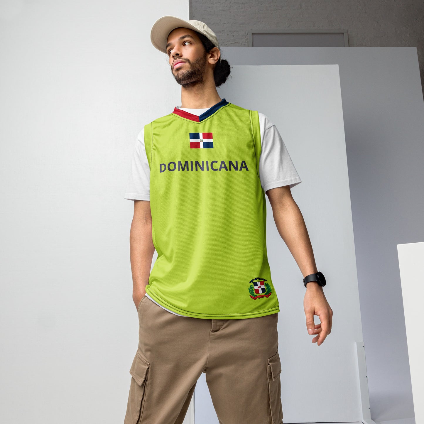 Maillot de basket-ball unisexe recyclé RD 1844 Seal/Drapeau (vert fluo)