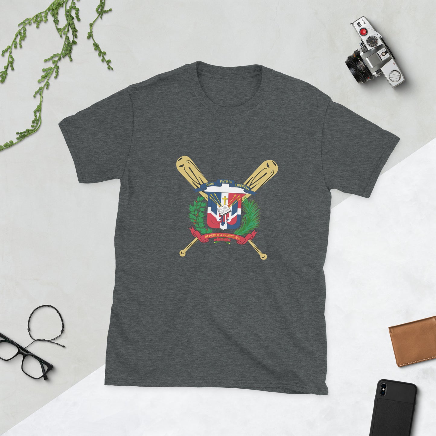 T-shirt unisexe à manches courtes avec logo de baseball RD 1844