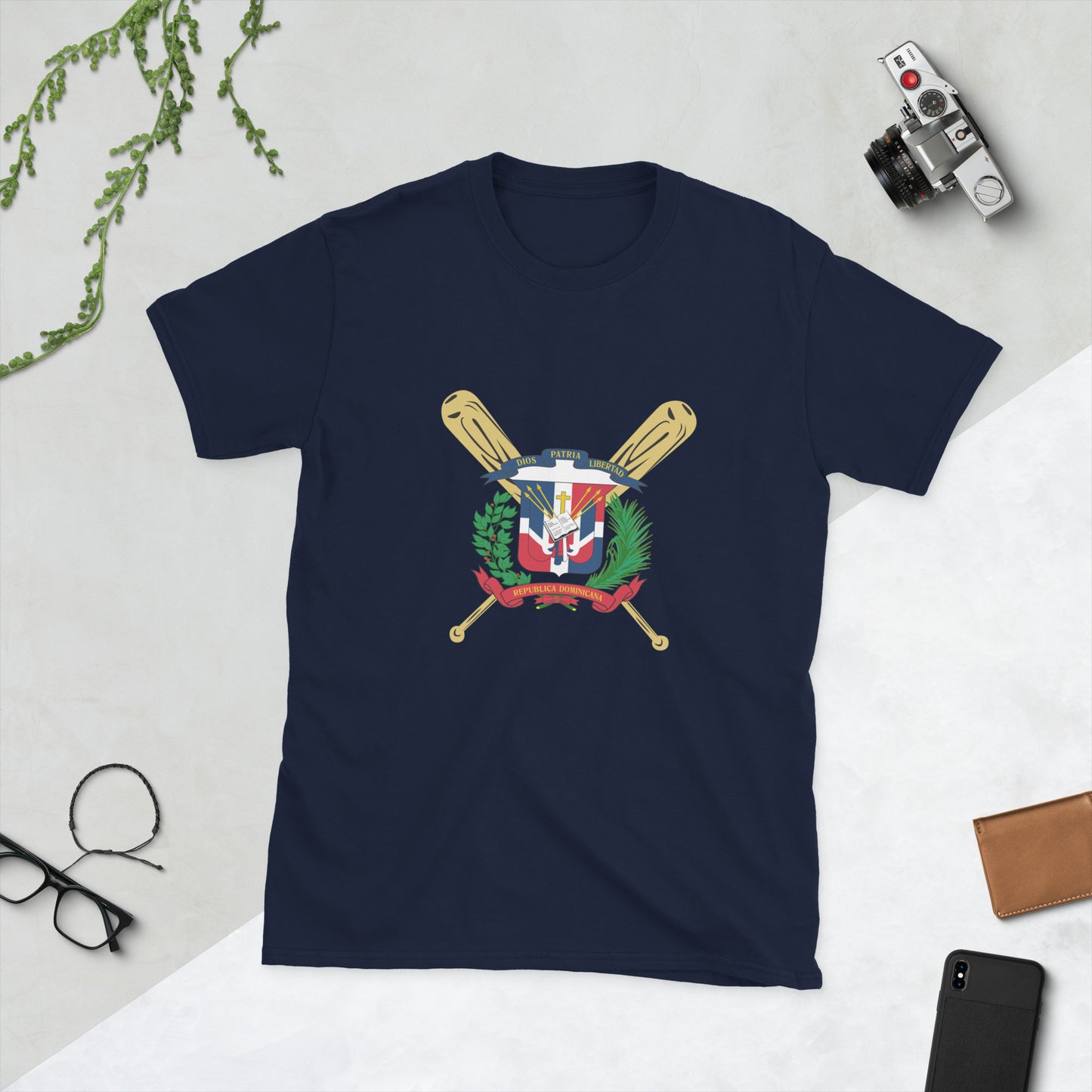 T-shirt unisexe à manches courtes avec logo de baseball RD 1844