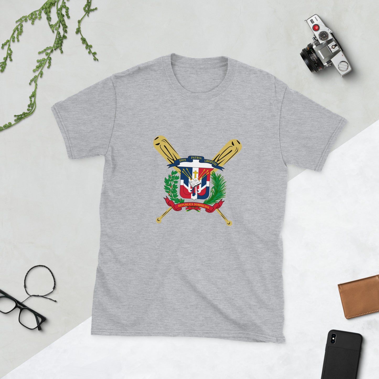 T-shirt unisexe à manches courtes avec logo de baseball RD 1844