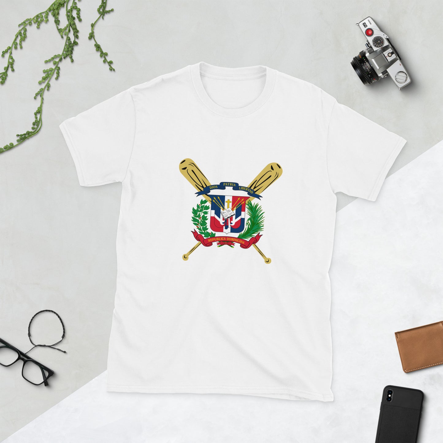 T-shirt unisexe à manches courtes avec logo de baseball RD 1844