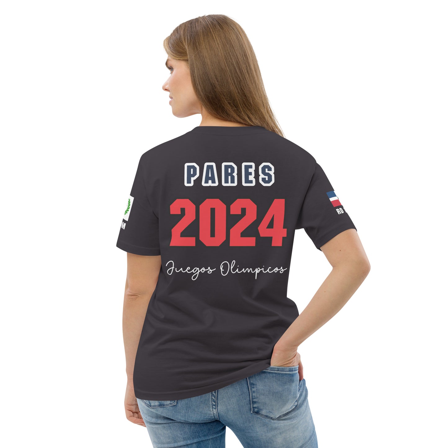 T-shirt unisexe en coton biologique des Jeux Olympiques de Paris 2024 (DARK-SP)