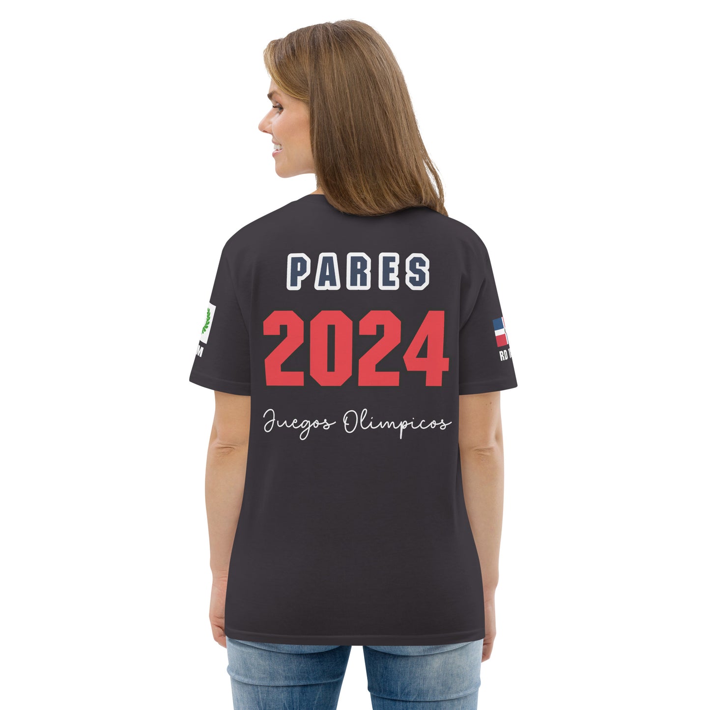T-shirt unisexe en coton biologique des Jeux Olympiques de Paris 2024 (DARK-SP)