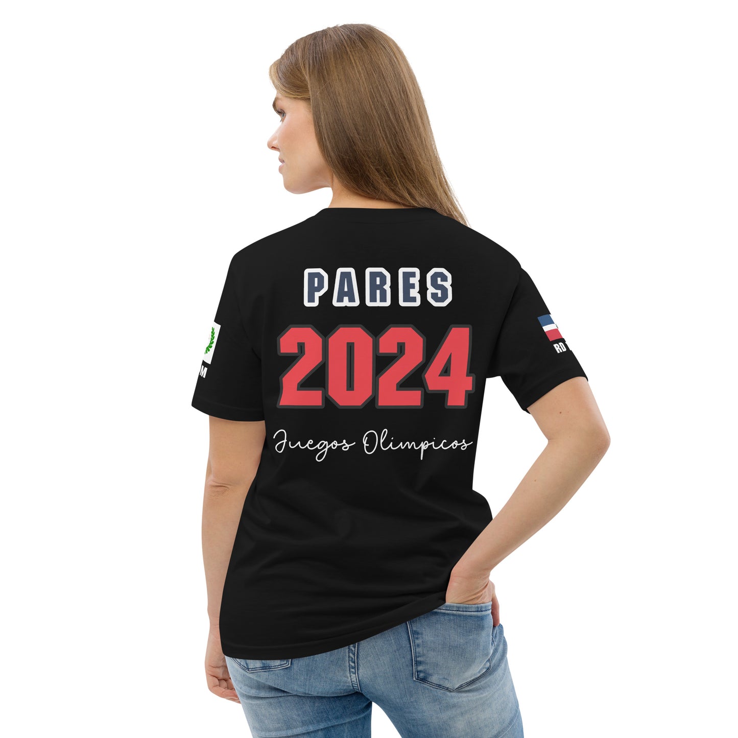T-shirt unisexe en coton biologique des Jeux Olympiques de Paris 2024 (DARK-SP)