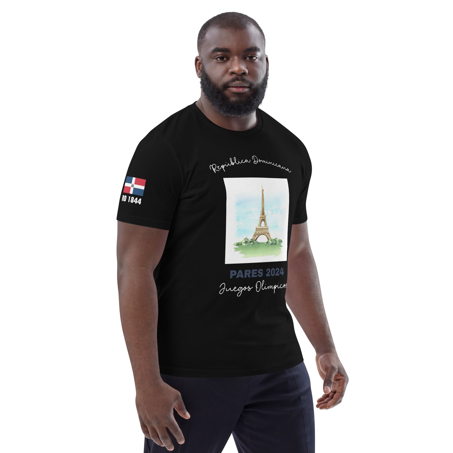 T-shirt unisexe en coton biologique des Jeux Olympiques de Paris 2024 (DARK-SP)