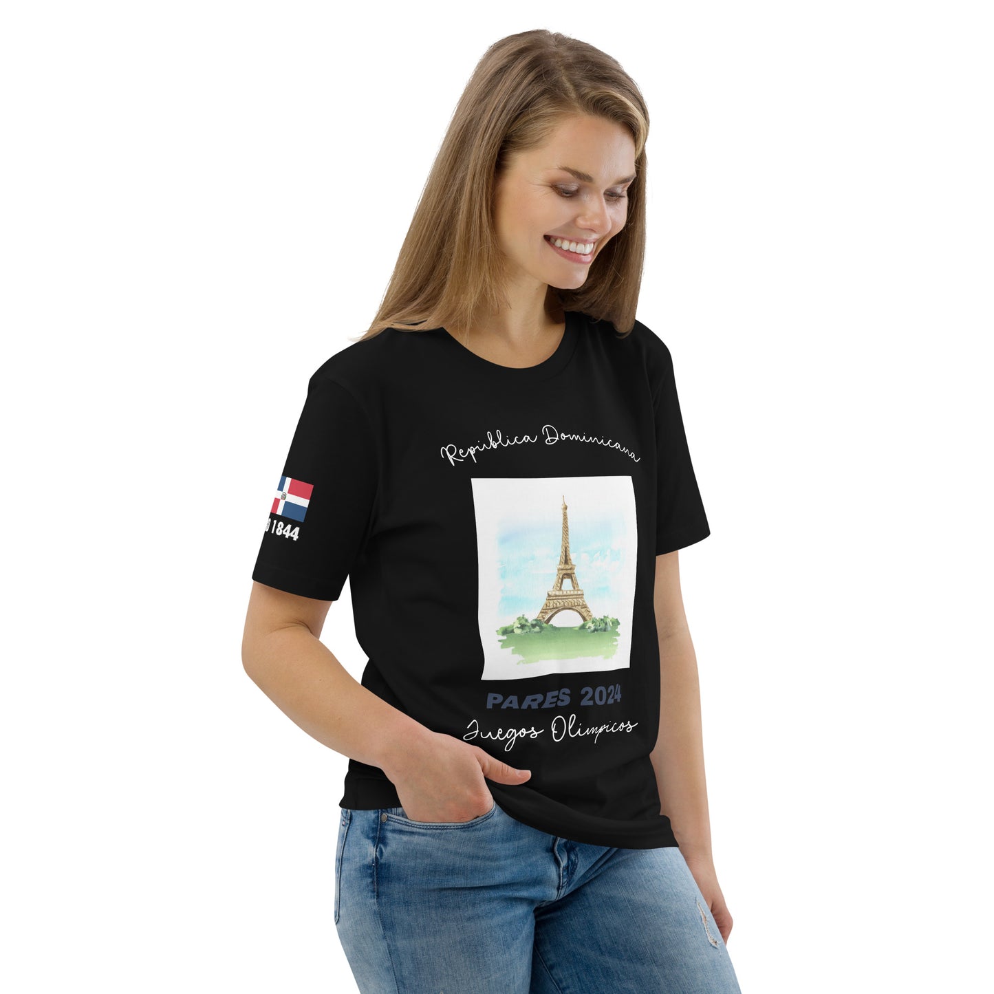 T-shirt unisexe en coton biologique des Jeux Olympiques de Paris 2024 (DARK-SP)