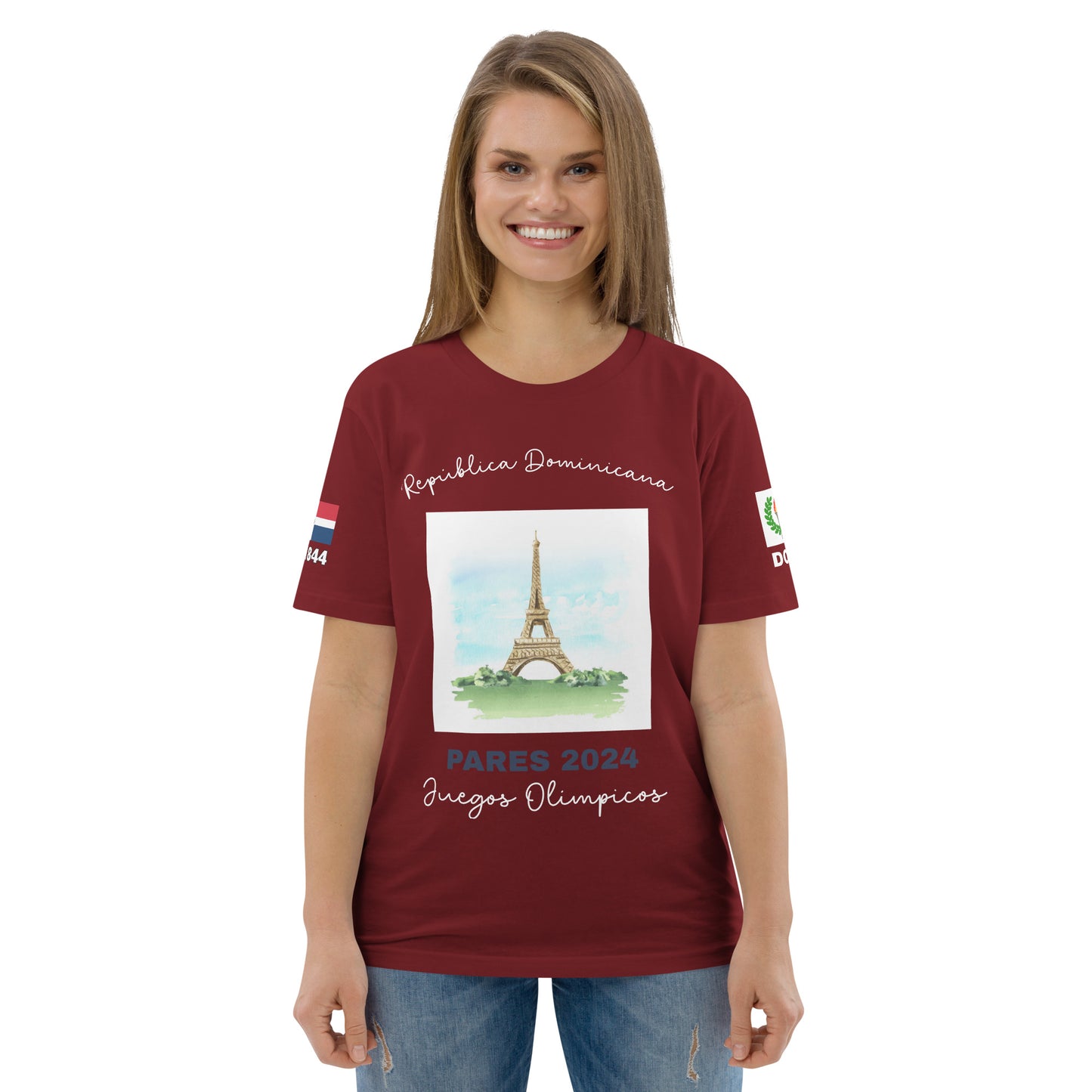 T-shirt unisexe en coton biologique des Jeux Olympiques de Paris 2024 (DARK-SP)