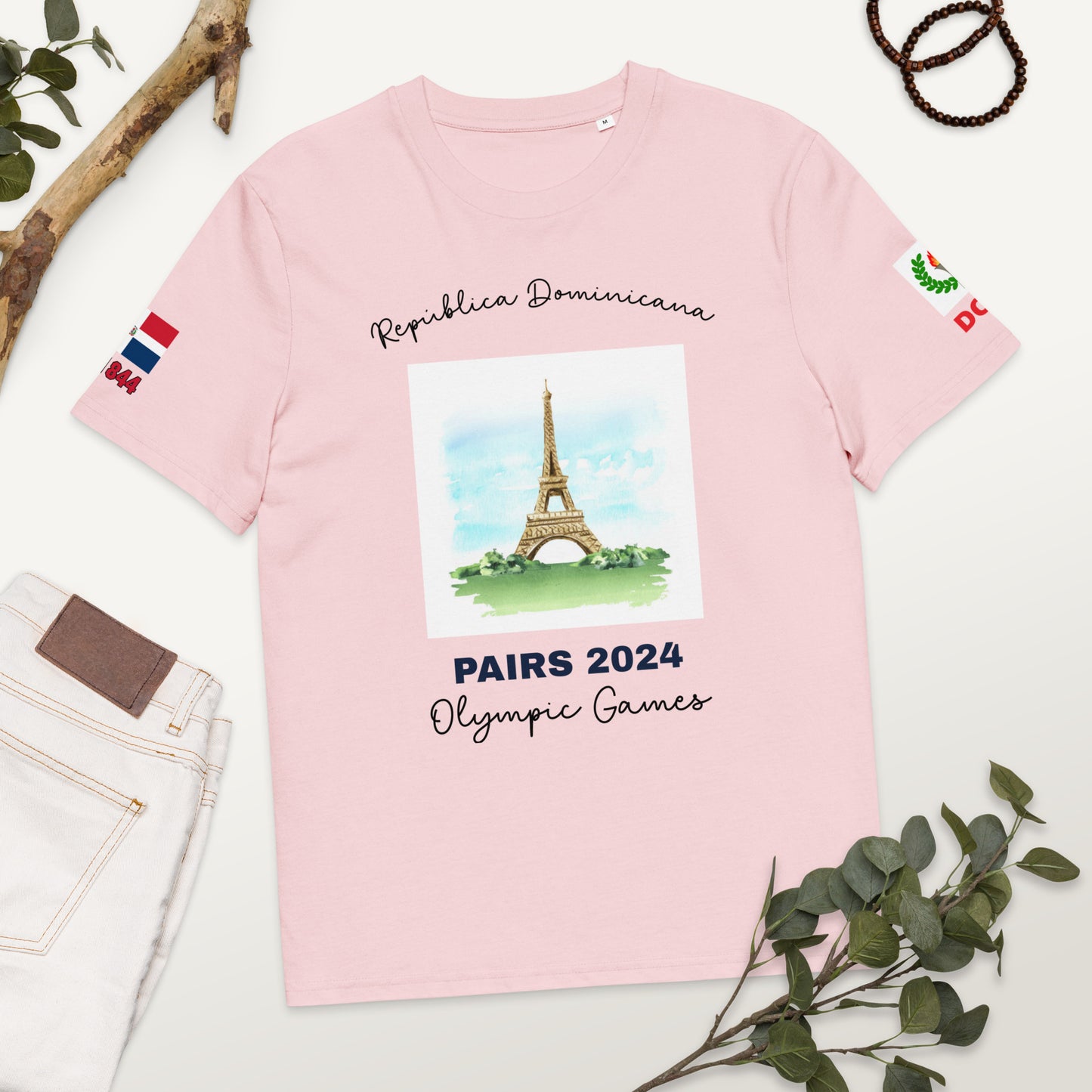T-shirt unisexe en coton bio des Jeux Olympiques de Paris 2024 (LIGHT-FR)