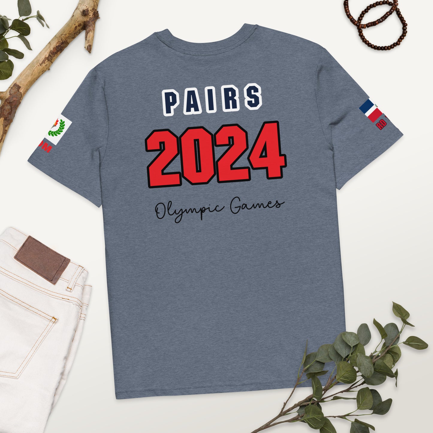 T-shirt unisexe en coton bio des Jeux Olympiques de Paris 2024 (LIGHT-FR)