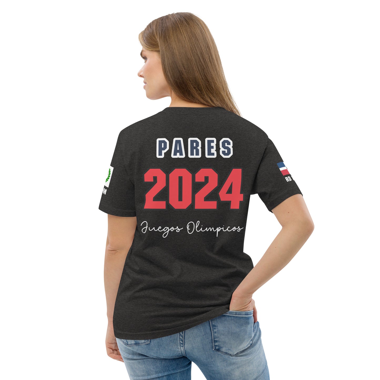 T-shirt unisexe en coton biologique des Jeux Olympiques de Paris 2024 (DARK-SP)