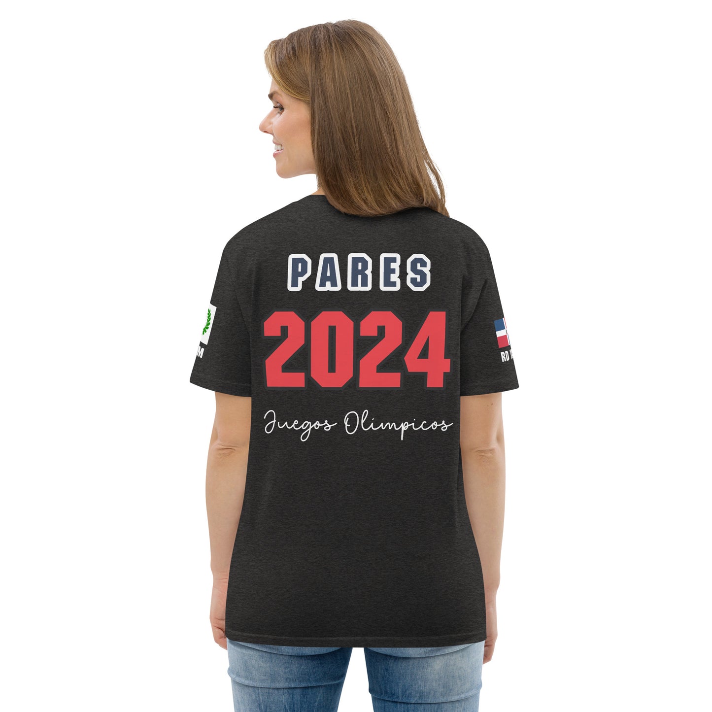 T-shirt unisexe en coton biologique des Jeux Olympiques de Paris 2024 (DARK-SP)