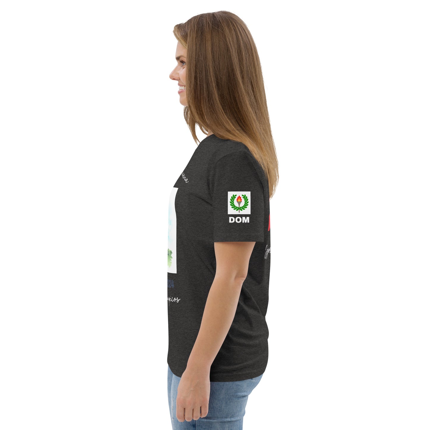 T-shirt unisexe en coton biologique des Jeux Olympiques de Paris 2024 (DARK-SP)