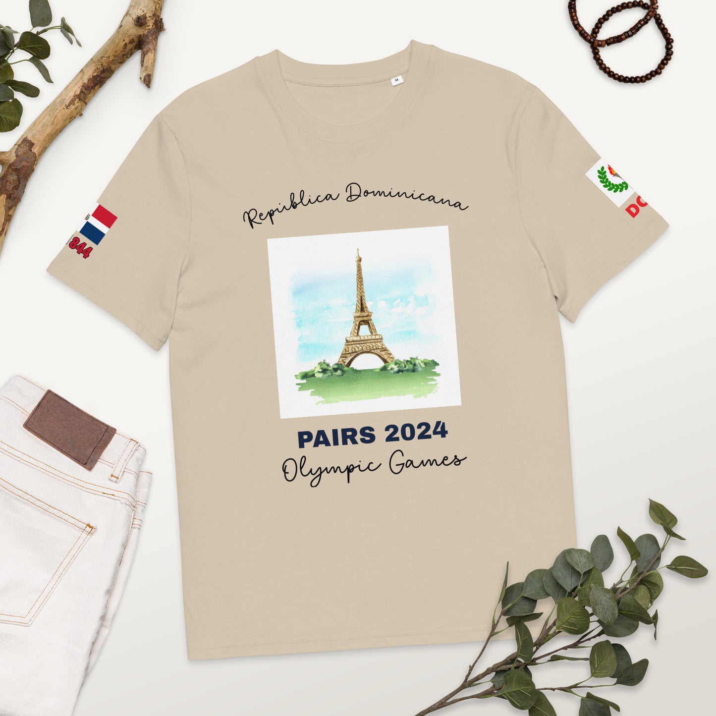 T-shirt unisexe en coton bio des Jeux Olympiques de Paris 2024 (LIGHT-FR)