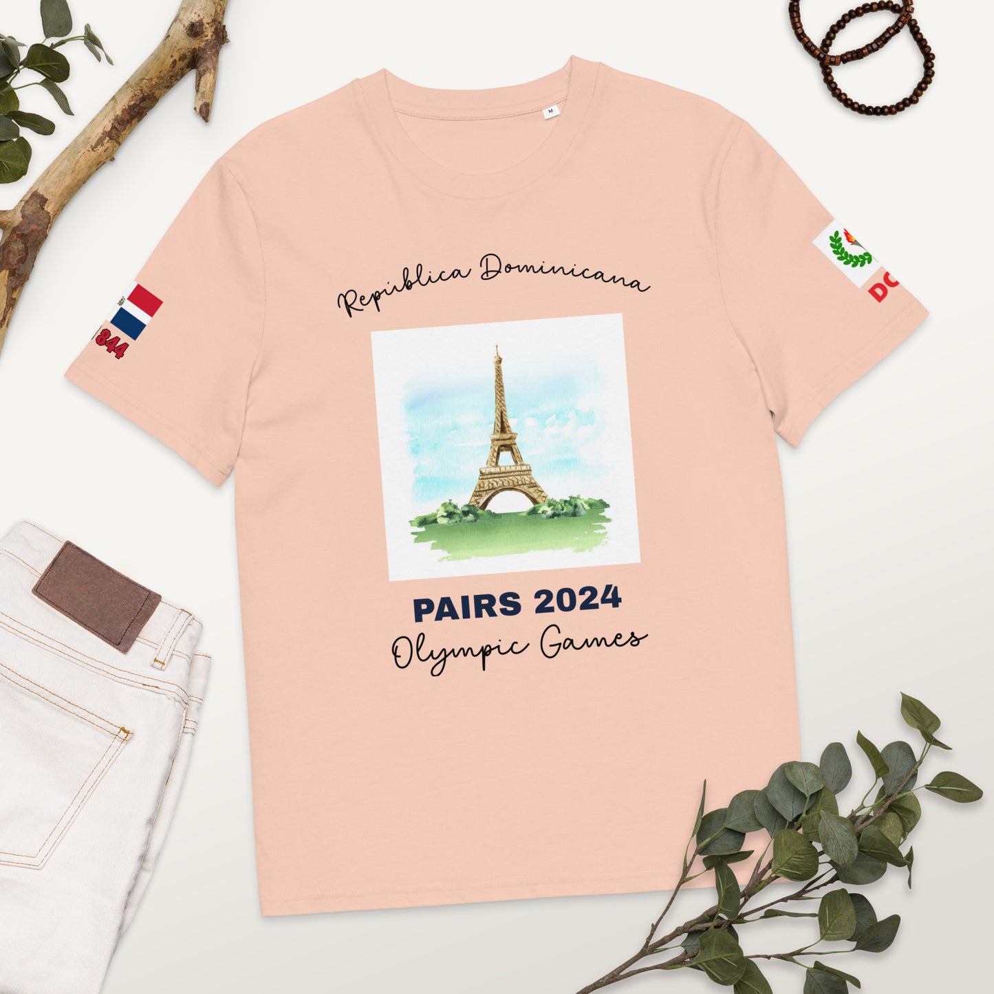 T-shirt unisexe en coton bio des Jeux Olympiques de Paris 2024 (LIGHT-FR)