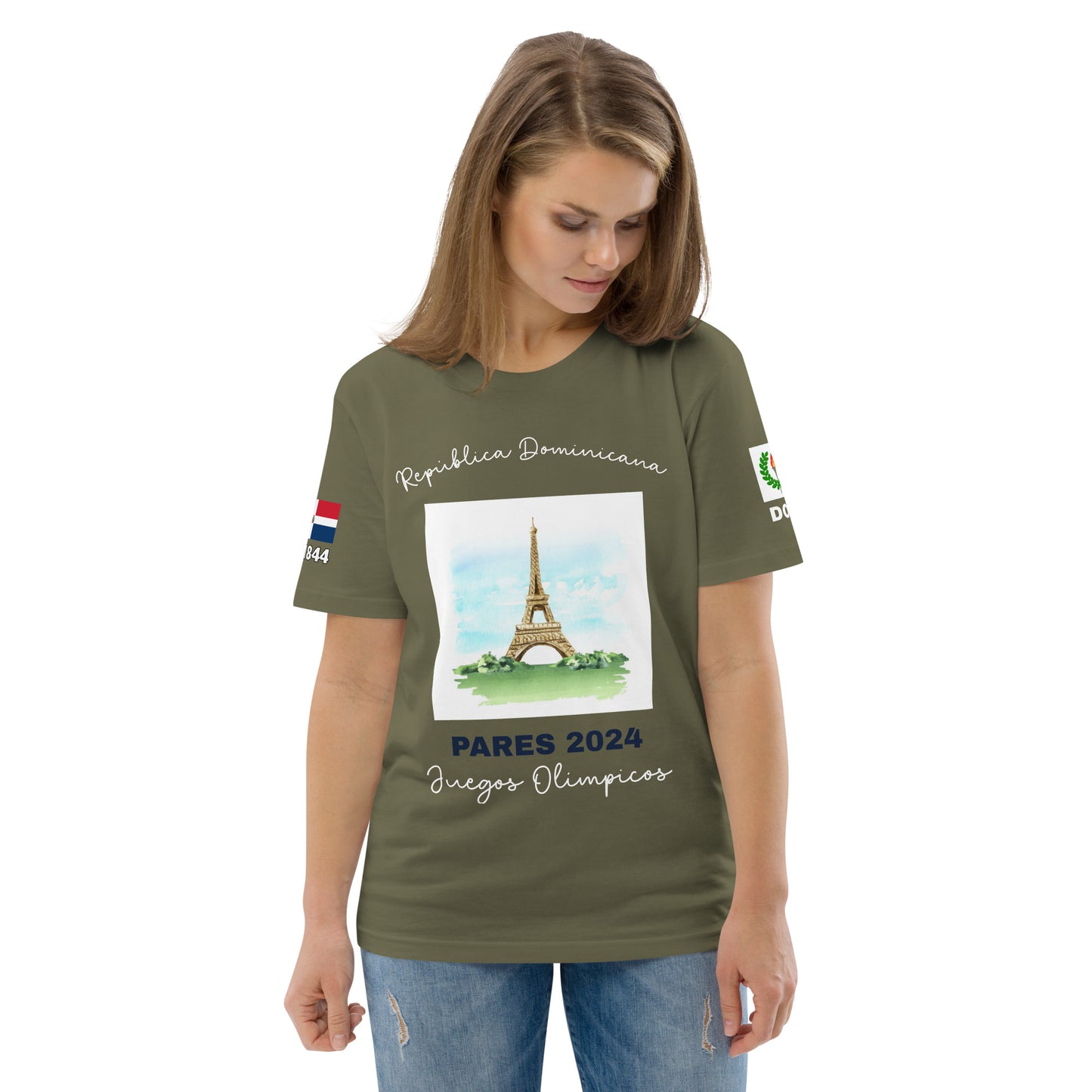 T-shirt unisexe en coton biologique des Jeux Olympiques de Paris 2024 (DARK-SP)