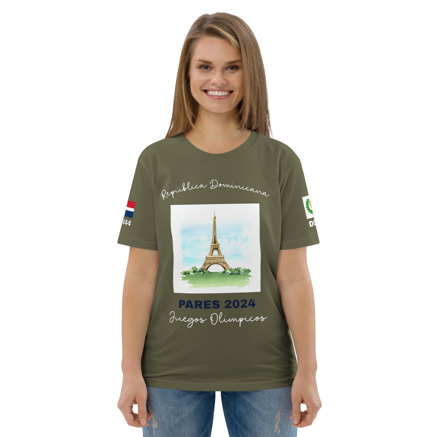 T-shirt unisexe en coton biologique des Jeux Olympiques de Paris 2024 (DARK-SP)