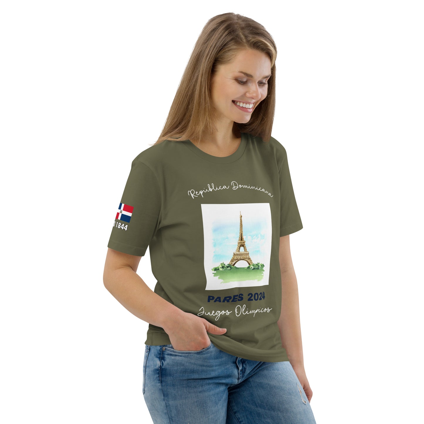 T-shirt unisexe en coton biologique des Jeux Olympiques de Paris 2024 (DARK-SP)