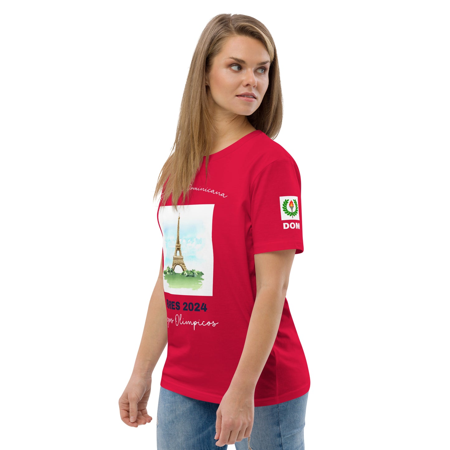 T-shirt unisexe en coton biologique des Jeux Olympiques de Paris 2024 (DARK-SP)