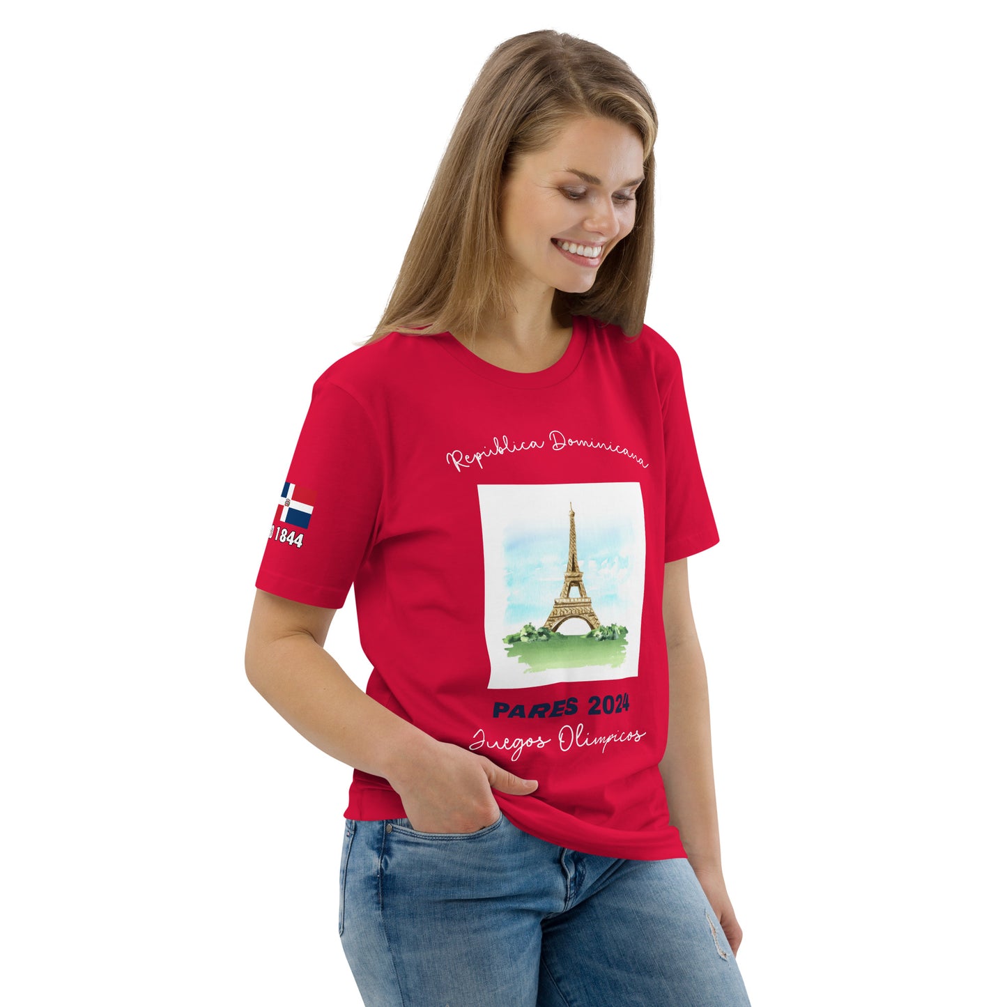 T-shirt unisexe en coton biologique des Jeux Olympiques de Paris 2024 (DARK-SP)