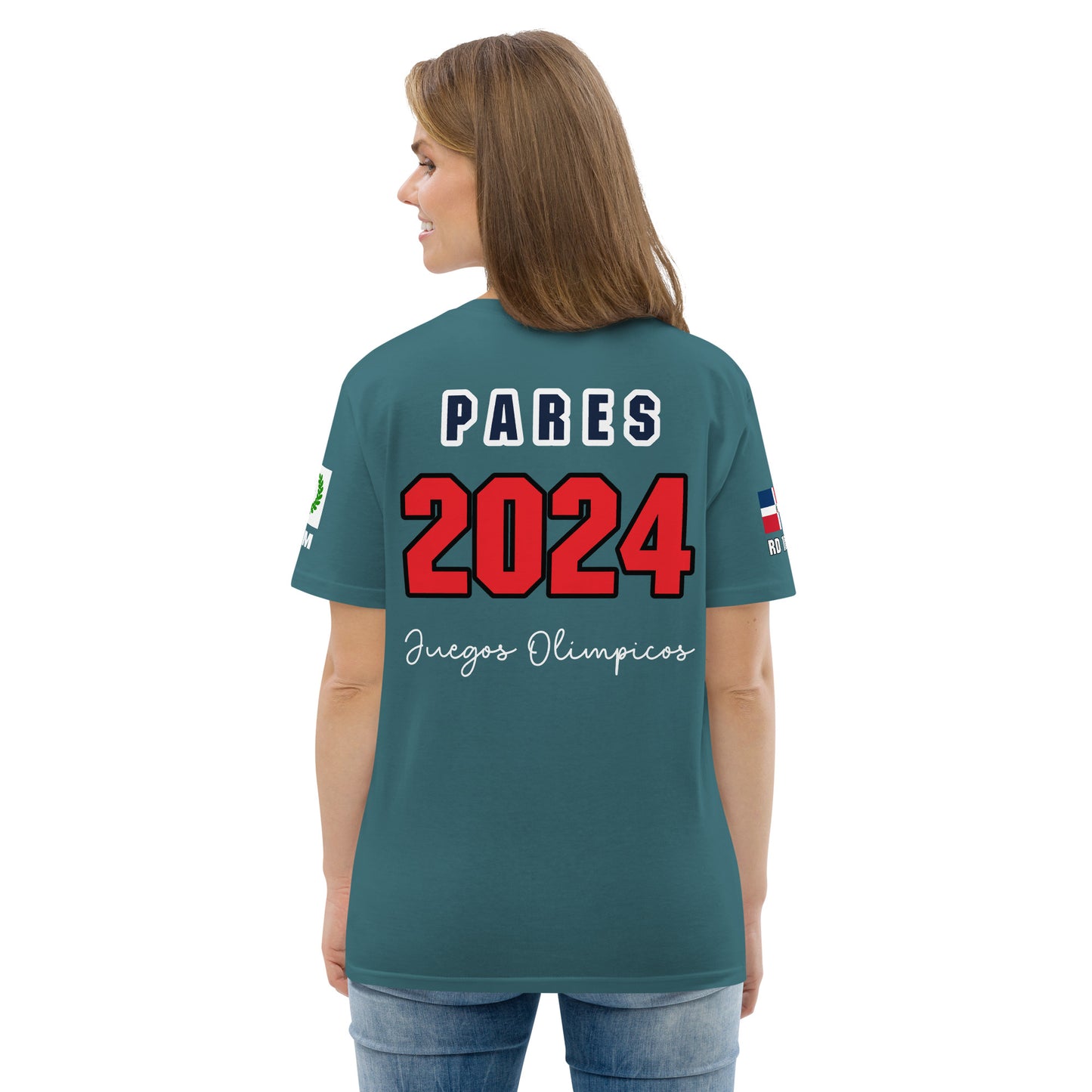 T-shirt unisexe en coton biologique des Jeux Olympiques de Paris 2024 (DARK-SP)