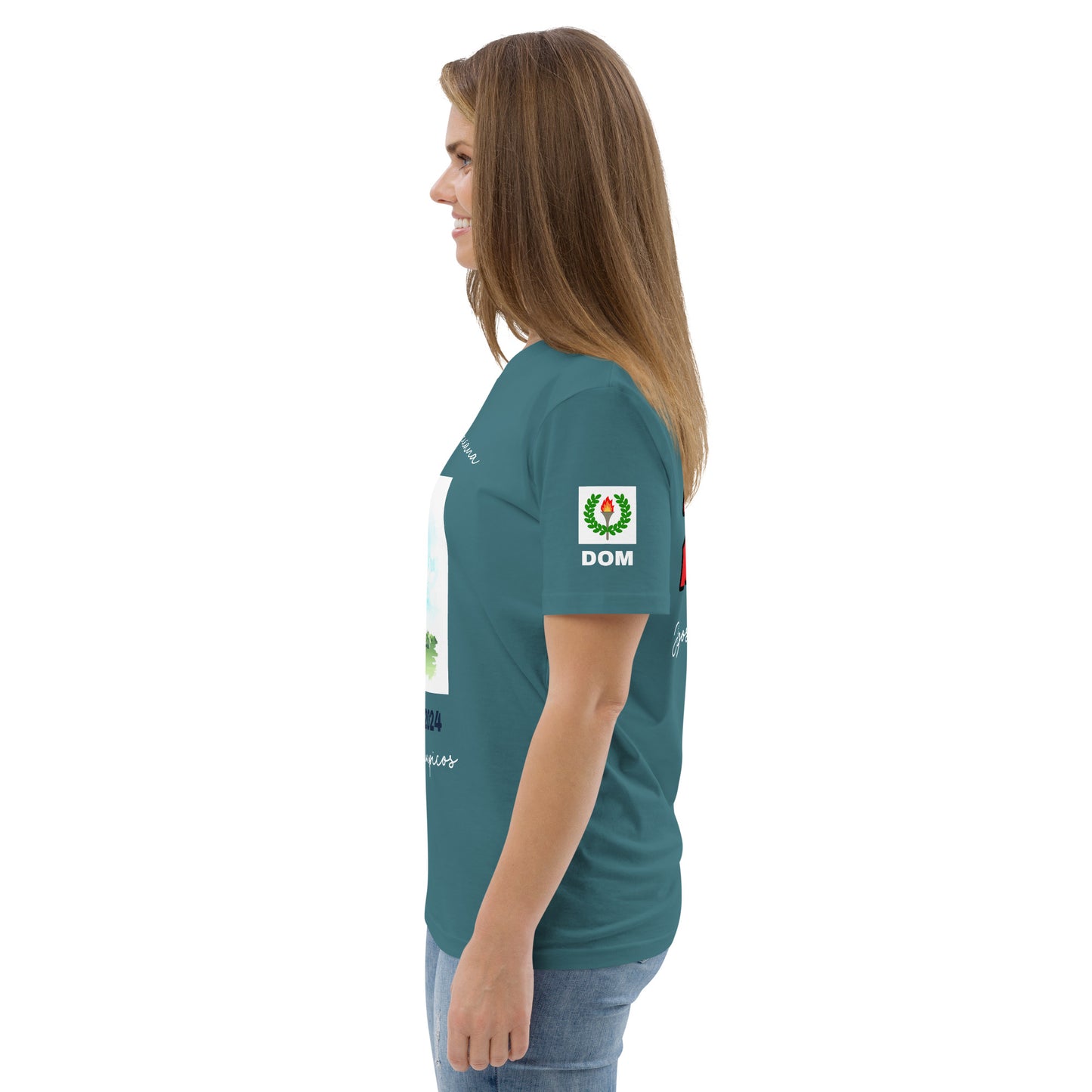 T-shirt unisexe en coton biologique des Jeux Olympiques de Paris 2024 (DARK-SP)