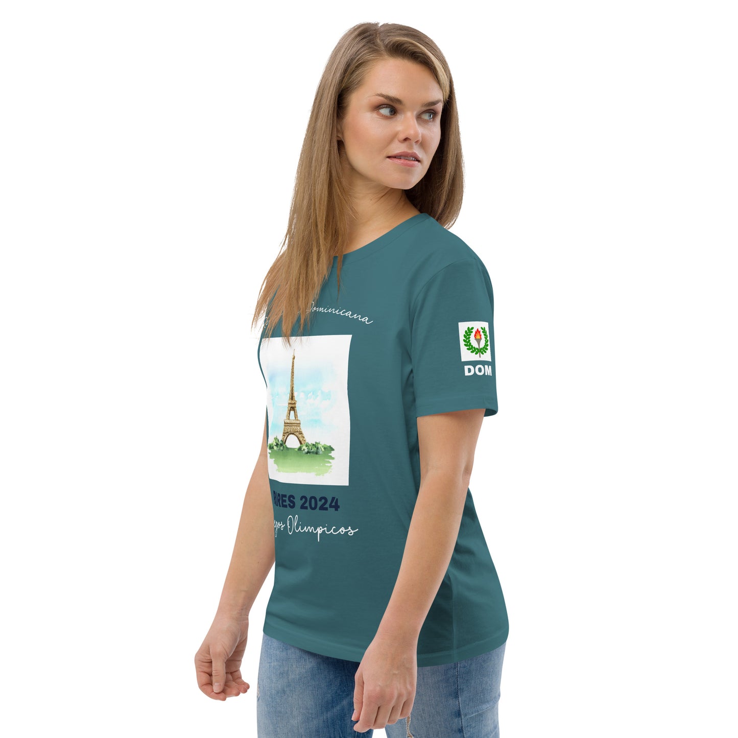 T-shirt unisexe en coton biologique des Jeux Olympiques de Paris 2024 (DARK-SP)