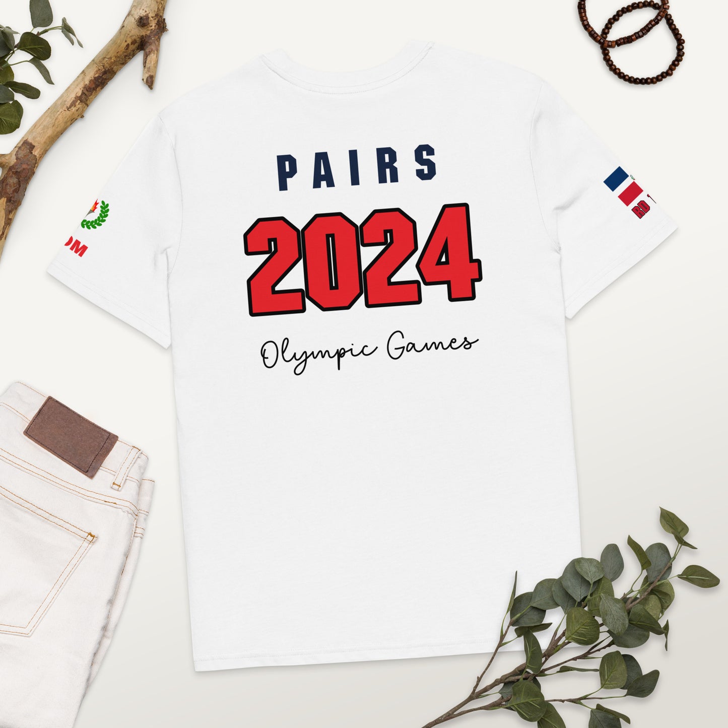 T-shirt unisexe en coton bio des Jeux Olympiques de Paris 2024 (LIGHT-FR)