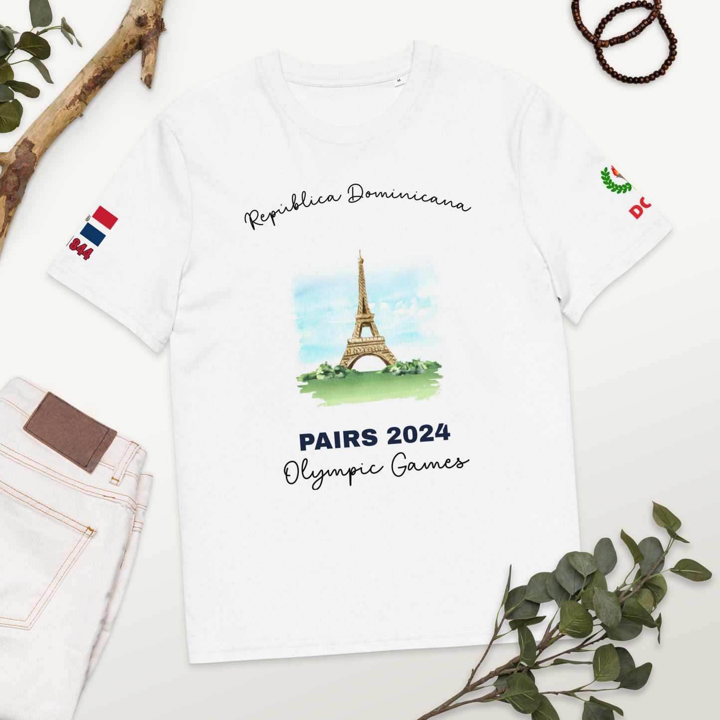 T-shirt unisexe en coton bio des Jeux Olympiques de Paris 2024 (LIGHT-FR)