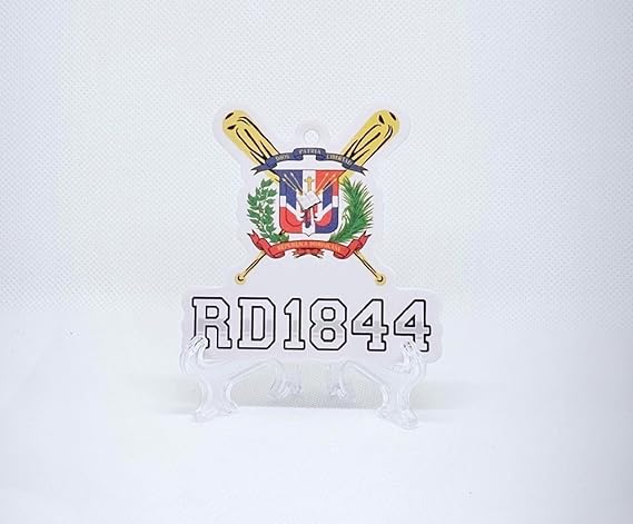 RD 1844 Baseball Seal Logo Car Air Freshener, Dominican Republic Heritage