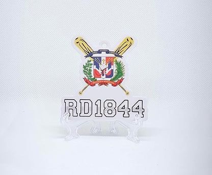 RD 1844 Baseball Seal Logo Car Air Freshener, Dominican Republic Heritage