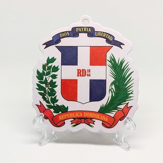 RD 1844 Custom Seal Logo Car Air Freshener, Dominican Republic Heritage