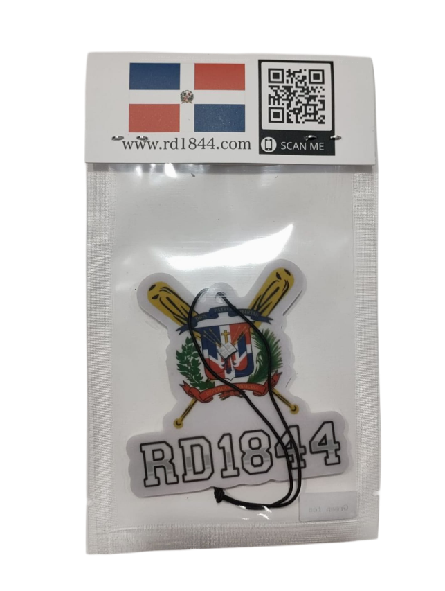 RD 1844 Baseball Seal Logo Car Air Freshener, Dominican Republic Heritage