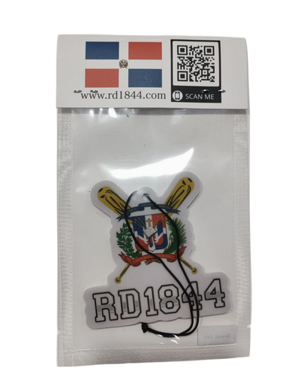 RD 1844 Baseball Seal Logo Car Air Freshener, Dominican Republic Heritage