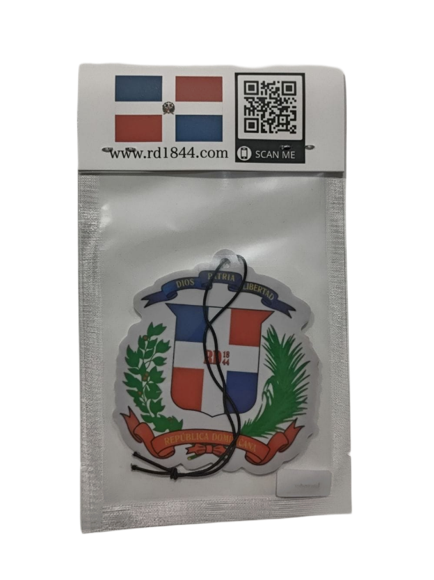 RD 1844 Custom Seal Logo Car Air Freshener, Dominican Republic Heritage