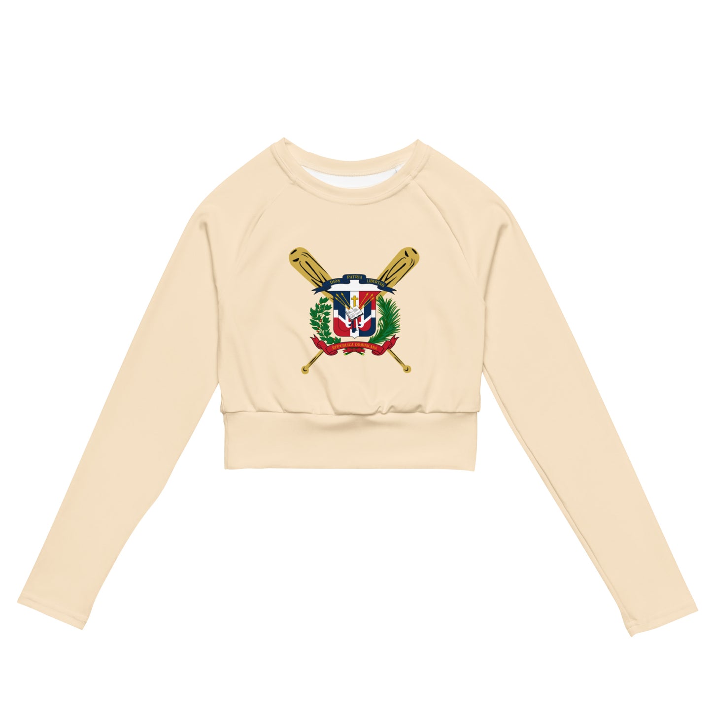 RD 1844 Baseball Seal Recycled long-sleeve crop top (Papaya Whip)