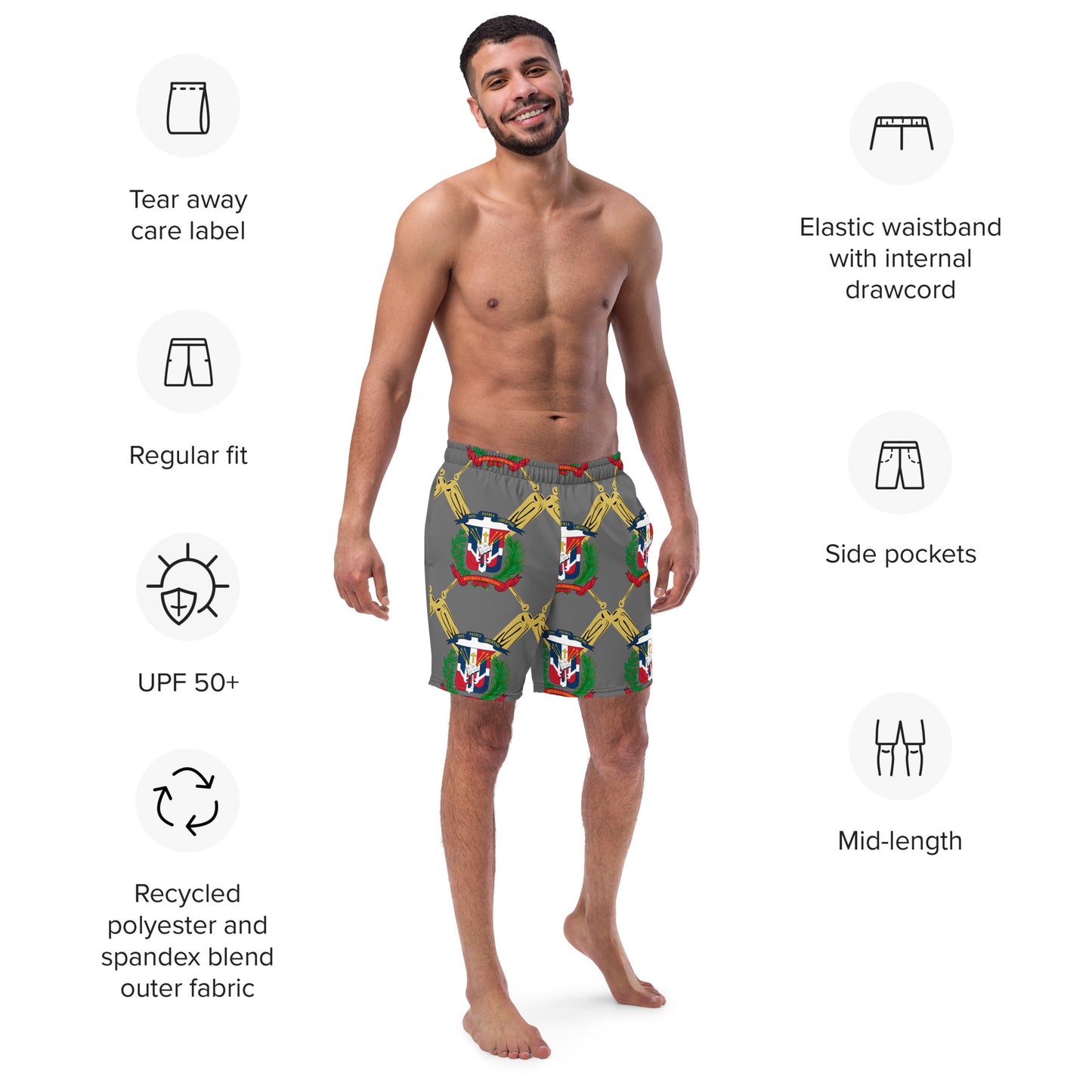 RD 1844 Baseball Seal All-Over Print Recycled Swim Trunks