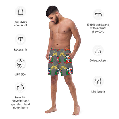 RD 1844 Baseball Seal All-Over Print Recycled Swim Trunks