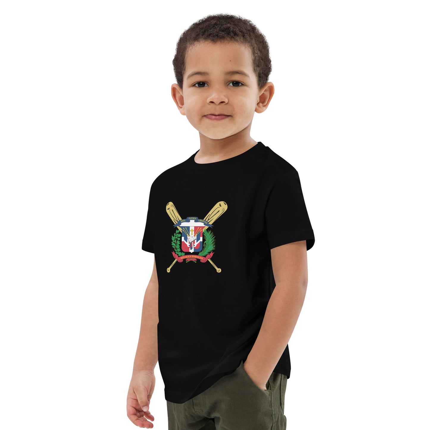 T-shirt en coton biologique pour enfants avec logo de baseball RD 1844