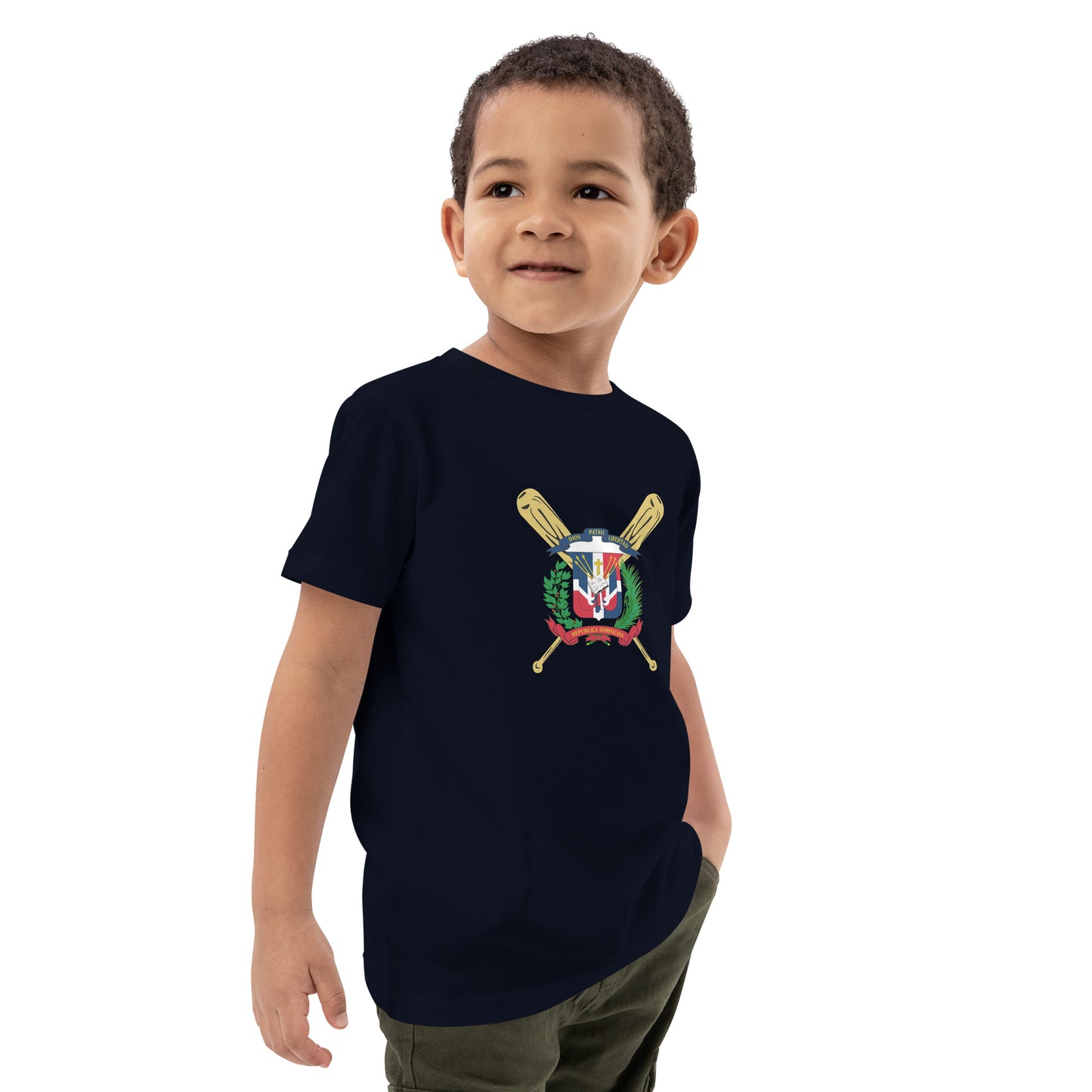 T-shirt en coton biologique pour enfants avec logo de baseball RD 1844