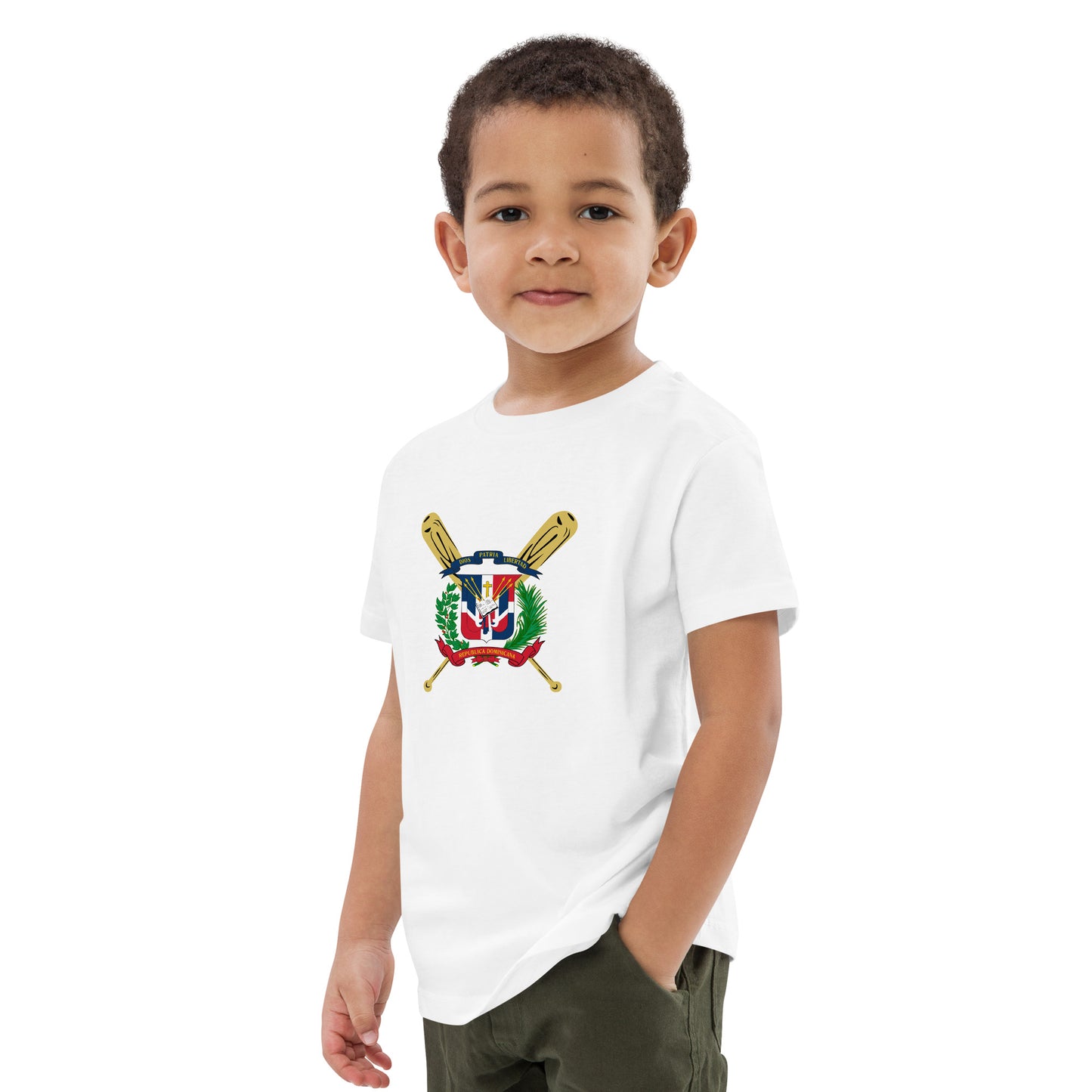 T-shirt en coton biologique pour enfants avec logo de baseball RD 1844