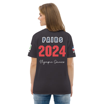 T-shirt unisexe en coton bio des Jeux Olympiques de Paris 2024 (DARK-FR)