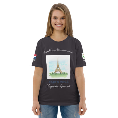 T-shirt unisexe en coton bio des Jeux Olympiques de Paris 2024 (DARK-FR)