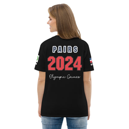 T-shirt unisexe en coton bio des Jeux Olympiques de Paris 2024 (DARK-FR)