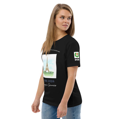 T-shirt unisexe en coton bio des Jeux Olympiques de Paris 2024 (DARK-FR)