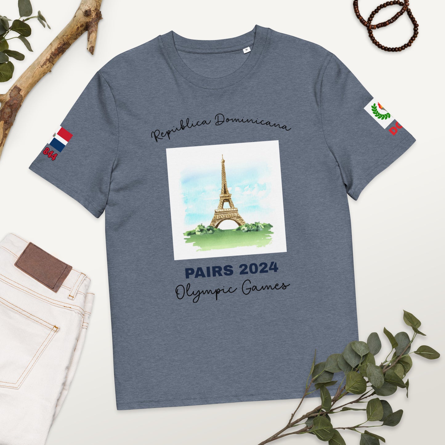 Paris 2024 Olympic Games Unisex organic cotton t-shirt (LIGHT-EN)