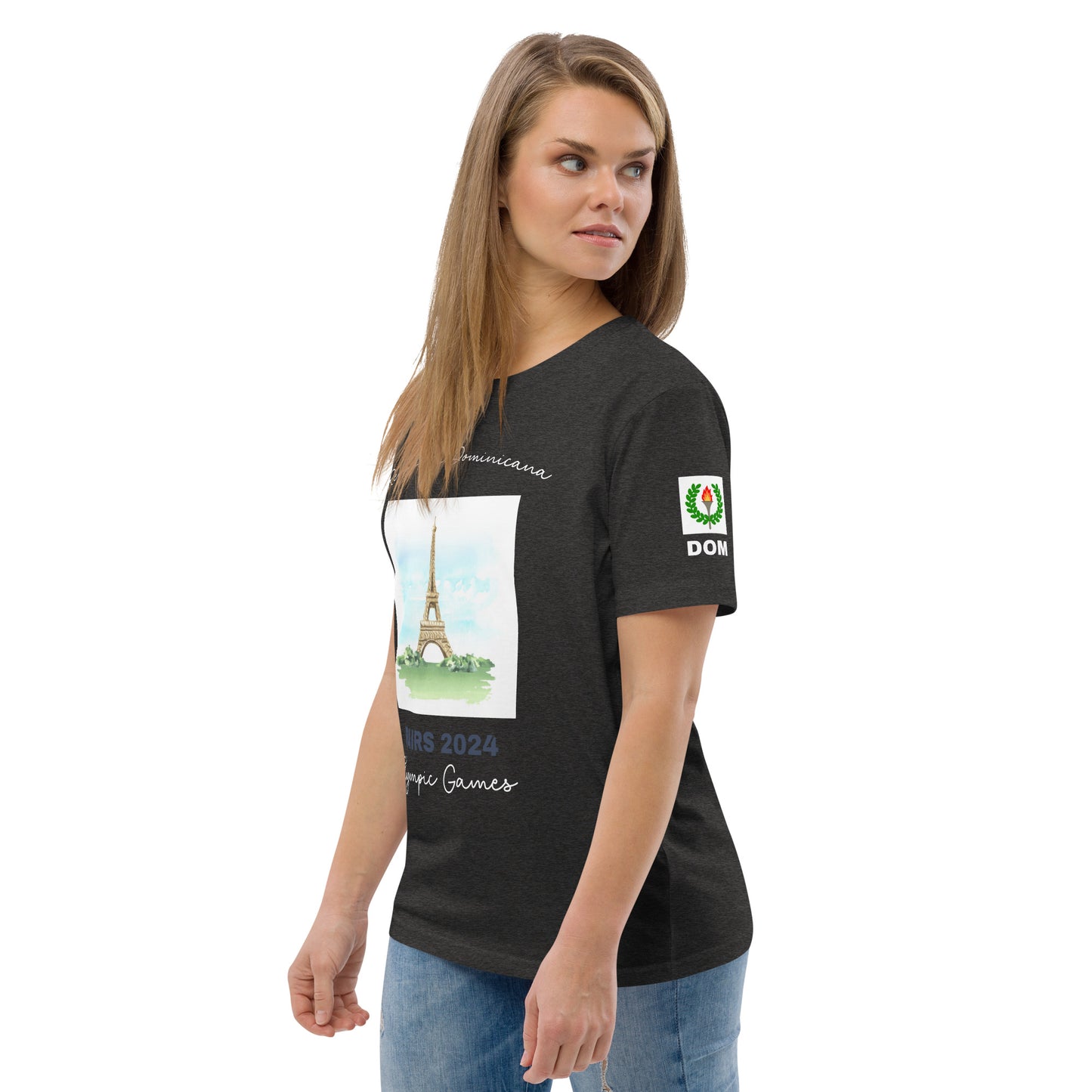 T-shirt unisexe en coton bio des Jeux Olympiques de Paris 2024 (DARK-FR)