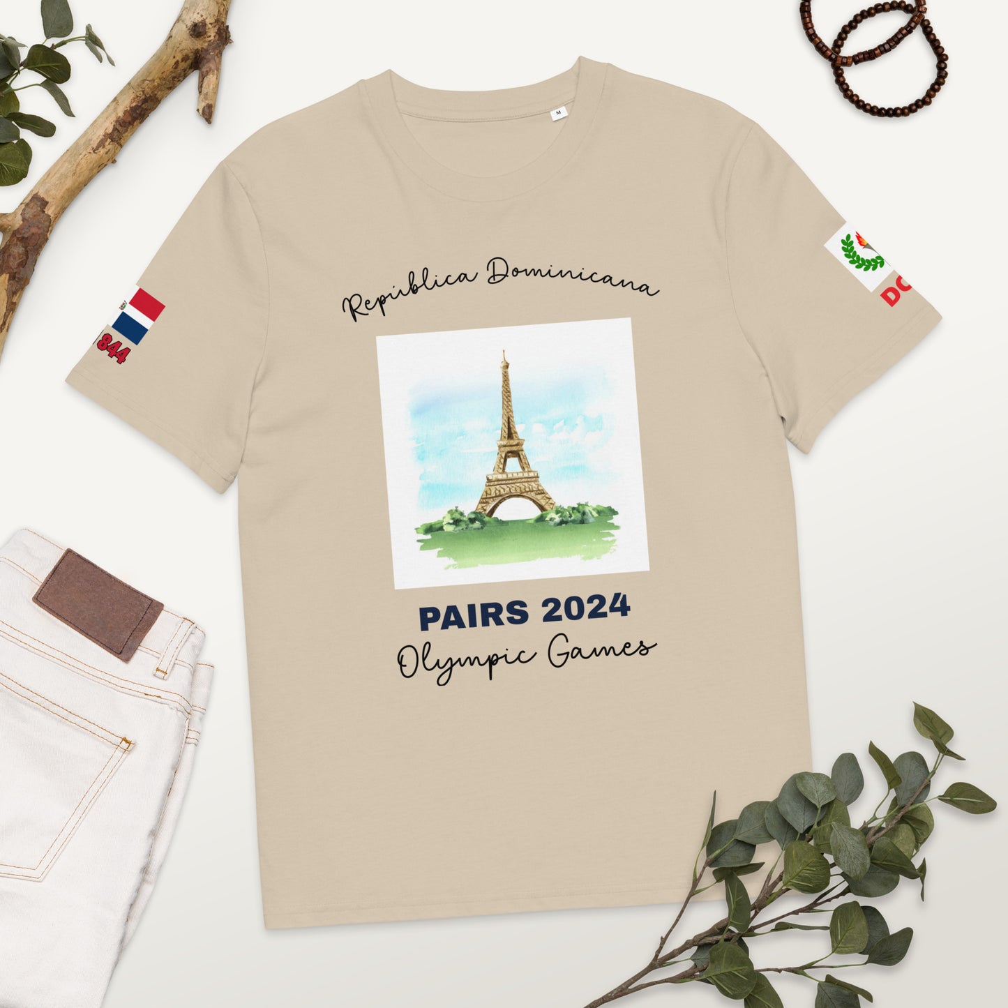 Paris 2024 Olympic Games Unisex organic cotton t-shirt (LIGHT-EN)