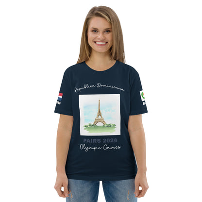 T-shirt unisexe en coton bio des Jeux Olympiques de Paris 2024 (DARK-FR)