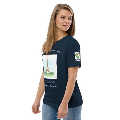 T-shirt unisexe en coton bio des Jeux Olympiques de Paris 2024 (DARK-FR)