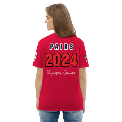 T-shirt unisexe en coton bio des Jeux Olympiques de Paris 2024 (DARK-FR)